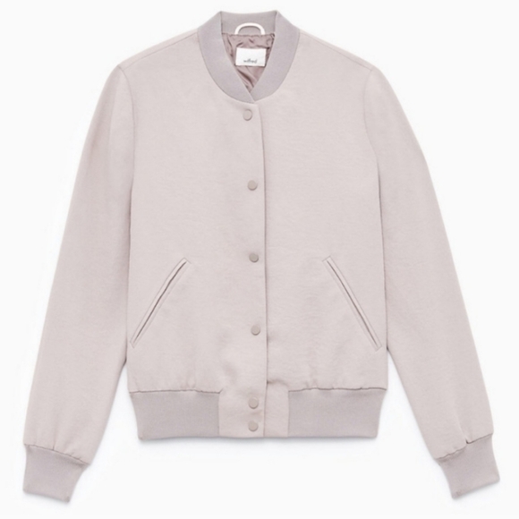 Artizia Wilfred Gray Poussin Snap Button Bomber Jacket Size Small - Picture 4 of 11